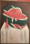 Lucien Crump American Artist “Watermelon “ oil 28”x20”