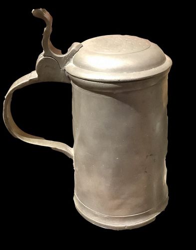 English Early Nineteenth Century Pewter Tankard Dated 1709