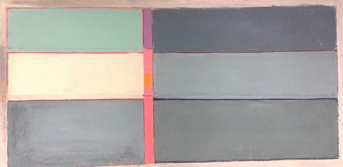 Modernist Color Block Study Work In Oil On Canvas Oil 24”x 48”