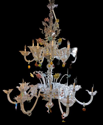 Important Venetian Murano Crystal Chandelier  92”x 72”
