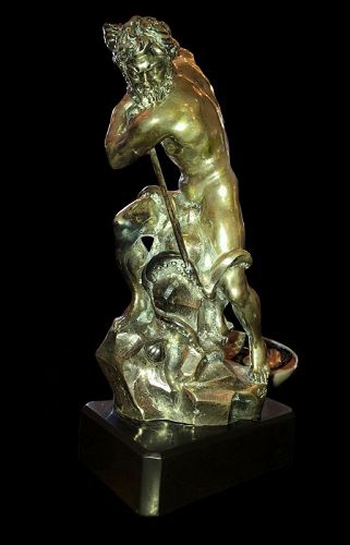 ArtistLuigi Avolio Sculpture of Neptune In .800 Fine Solid Silver