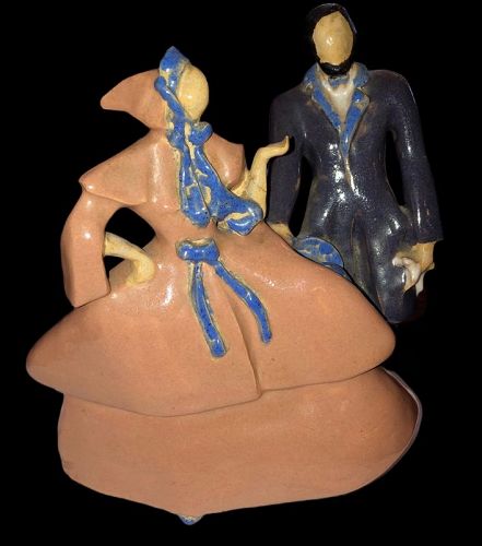 German Expressionist Artist Steinmetz Porcelain Maquette For Painting