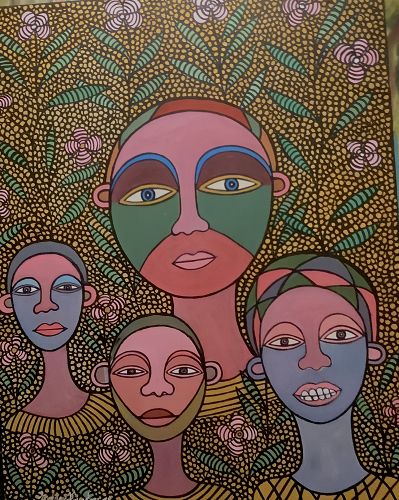 “Village Peoples” By Ivory Coast Master Artist Ephrem Kouakou Oil