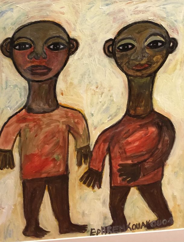 My Imaginary Brother” By Ivory Coast Artist Ephrem Kouakou Oil 22”x16”