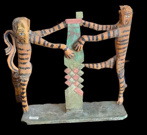 Important Central American Folk Art Sculpture, Honduran Mahogany 29”
