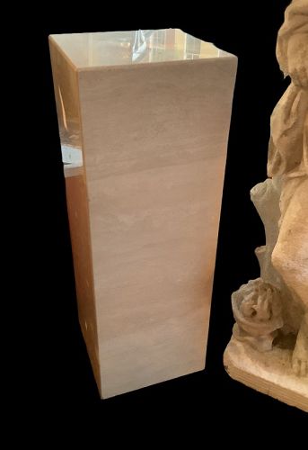 Italian Travertine Pedestal Mid-Century Modernist h;34”,