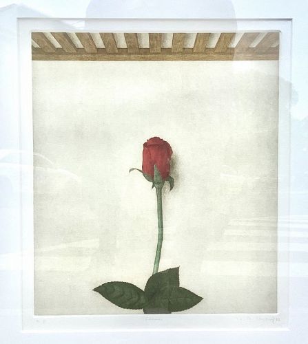 Framed Artist Proof Etching Signed K.B. Scharf  1982 26” x 22”