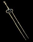 American Made Early 1900s Brass Fireplace Tongs 24” length