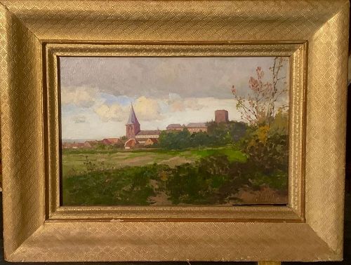 Belgian Artist Jean Grothe 1865-1924 Landscape in Hessenberg Oil