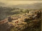 Italian Artist G. Muscio Tuscan Valley Scene  Oil 8”x6” signed 2001