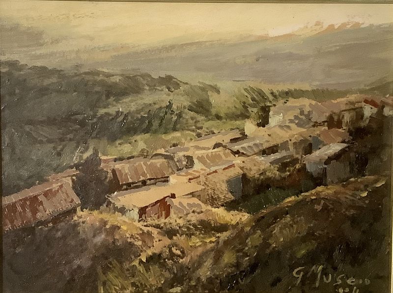Italian Artist G. Muscio Tuscan Valley Scene  Oil 8”x6” signed 2001