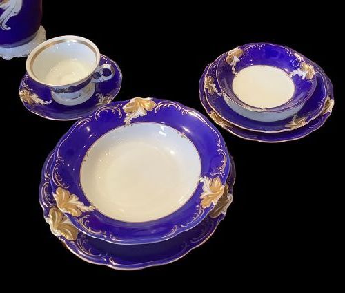Polish Royal Porcelain Dinnerware Service for Twelve Vintage