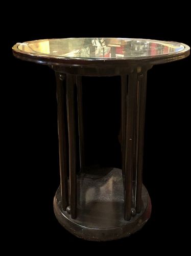 Josef Hoffman Café Table signed 30” high, 26” Glass Top