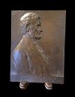 A Very Rare Abraham Lincoln Bronze Plaque By Victor Brenner Dated 1907