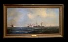The Battle Of Mobile Bay By Artist Xanthus Smith  1839-1929, 19” x 32”