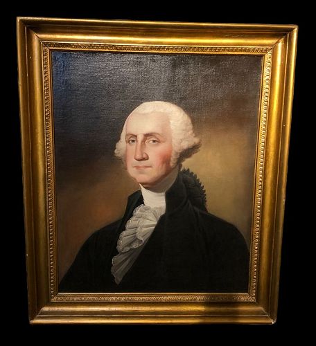 Gilbert Stuart School,Portrait Of George Washington Oil 35” x 30”