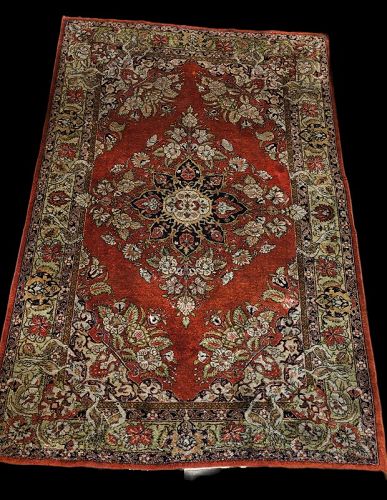 Very Fine Tabriz Silk Blend Persian Carpet  63” x 43”