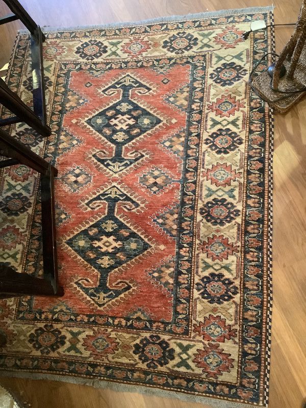 Fabulous Kazak  Carpet In Mutted Antique Shades  60” x. 48”