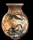 Japanese Meiji  Period Craquelure Massive Presentation  Vase