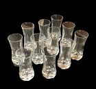 Mid-Century Modern Crystal Vodka Shot Glasses Circa 1970