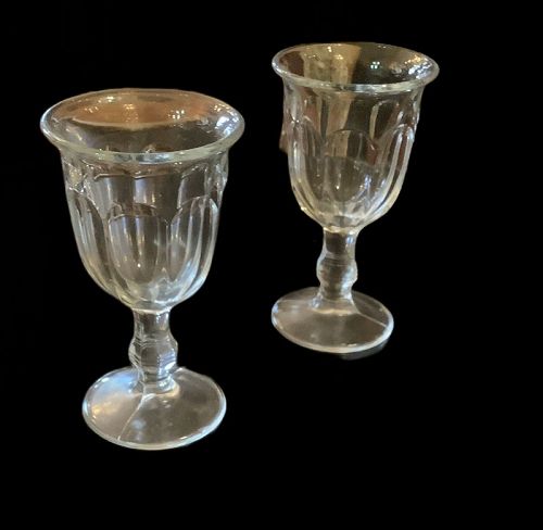 Pair of 1920s French Bistro Cordial Glasses