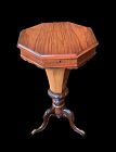 English Late Regency Octagon Sewing Table Circa 1840 In Fine Mahogany