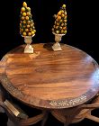 English Nineteenth Century Rosewood And Brass Inlay Table 51” Dia.