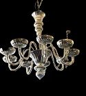 Italian Murano Mercury Glass Crystal  Chandelier 36”x36”