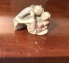 Japanese Netsuke Erotic Embraced Carved Sculpture in Bone 1.75”