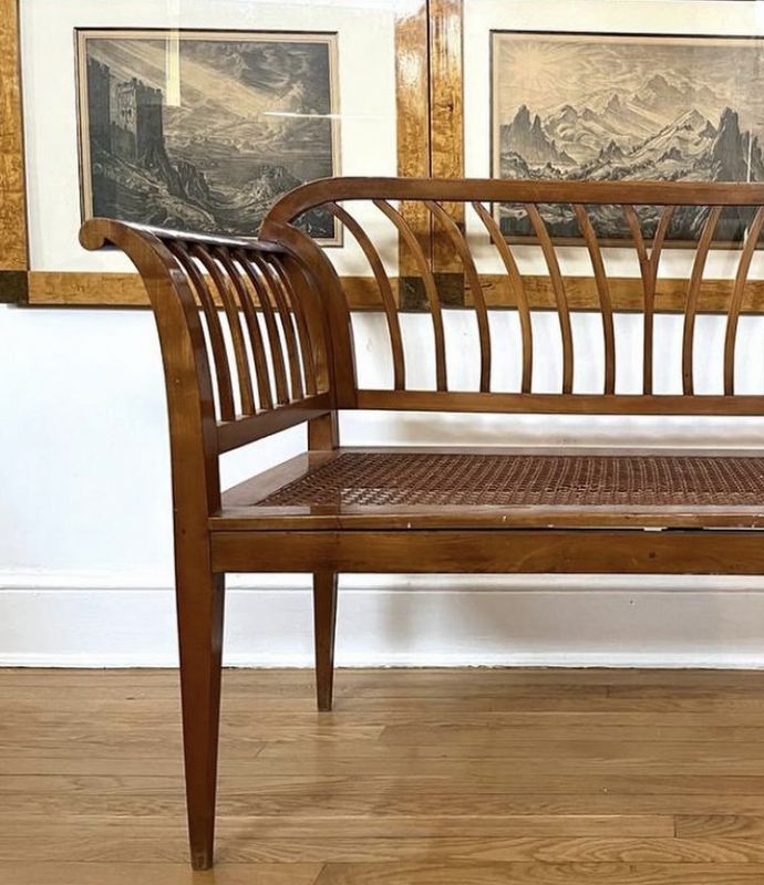 Rare Austrian Biedermeier Settee Circa 1840 Satin Wood