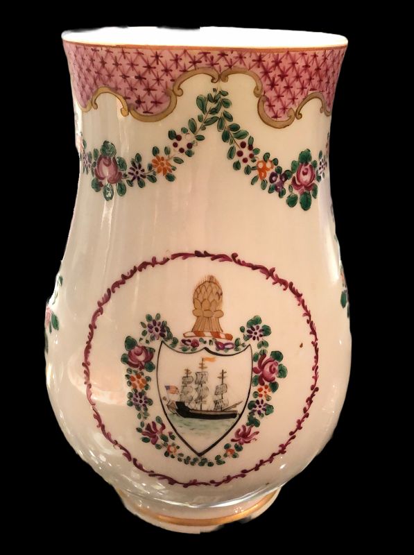 Chinese Armorial Depicting An American Flagship Porcelain 18th Century