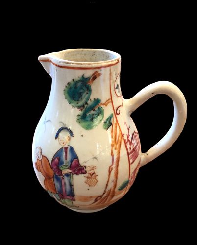 Chinese Qing Dynasty Export Porcelain Chocolate Pitcher 4”