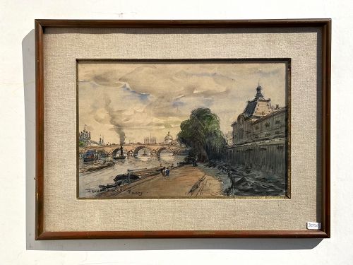 FRANK BOGGS American Impressionist,  1855-1926 , Watercolor 16” x 22”