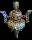 CHINESE QING DYNASTY,  MASSIVE  CLOISONNÉ INCENSE BURNER