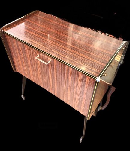 FRENCH MODERN ART DECO FORMICA ROSEWOOD BAR CIRCA 1950