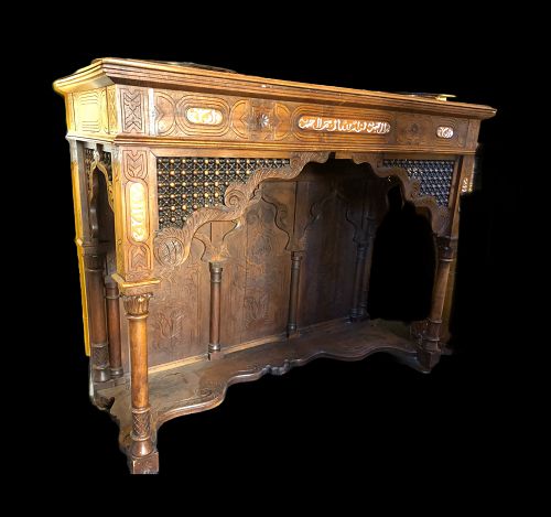 EIGHTEENTH CENTURY DAMASCUS SYRIAN MAHOGANY CONSOLE