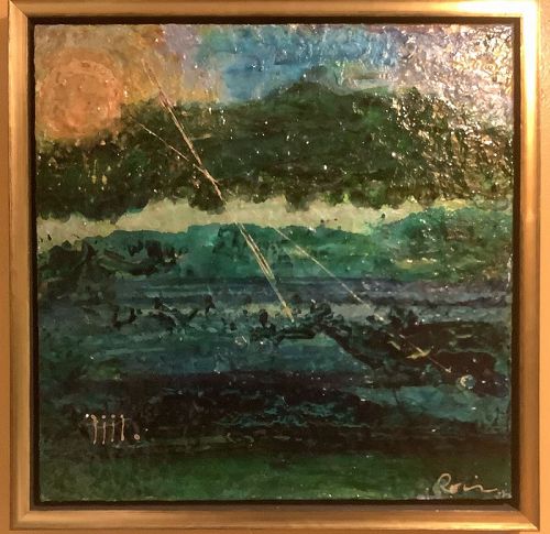 ABSTRACT LANDSCAPE BY WASHINGTON DC ARTIST ROBIN SUTLIFF 20” x 20”