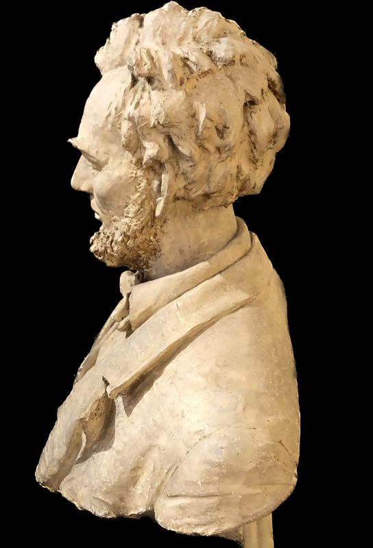 Nineteenth Century Bust of Abraham Lincoln in Plaster Signed Gironi
