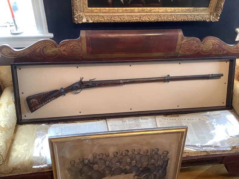 Antique Firearm Signed CANASATEGO Dated 1750, Framed 58”