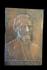 ABRAHAM LINCOLN BRONZE PLAQUE SIGNED J. KRATINA