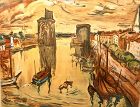 OTHON FRIEZ 1879- 1950 French Artist, Harbor Scene Signed 29” x 30”