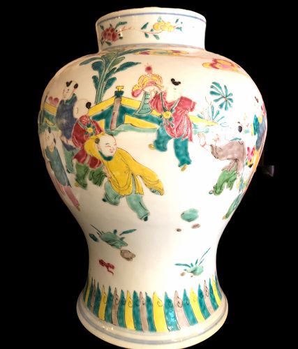CHINESE QING DYNASTY MARRIAGE VASE 14” x 10”