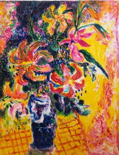 Vietnamese Master Artist Jean Volang 1921-2003 “Fleur Jeune” A.P.