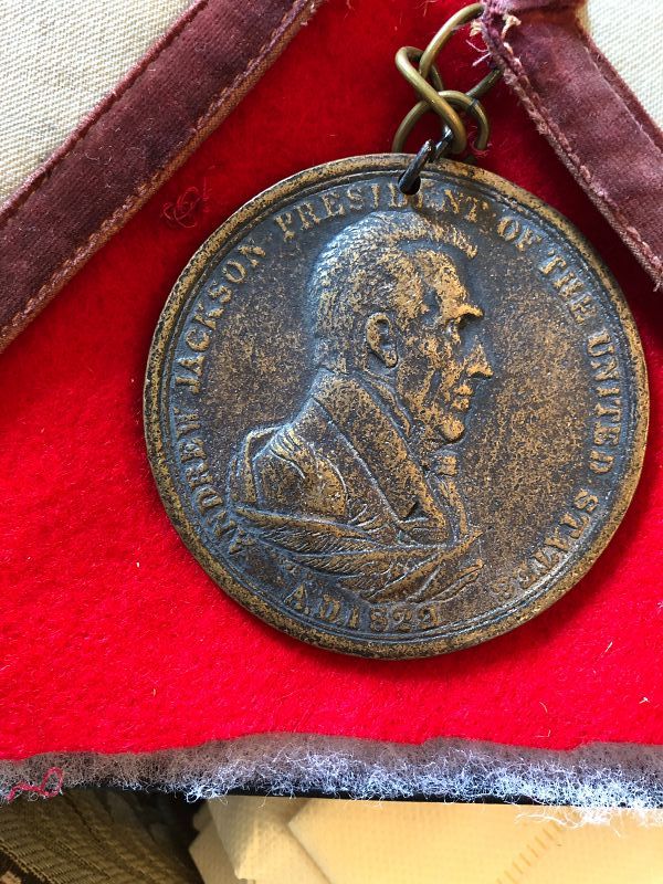 Andrew Jackson Indian Peace Medal 1829 Original Lanyard