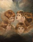 LITTLE ANGEL HEADS, STUDY AFTER JOSHUA REYNOLDS 35” x 29”