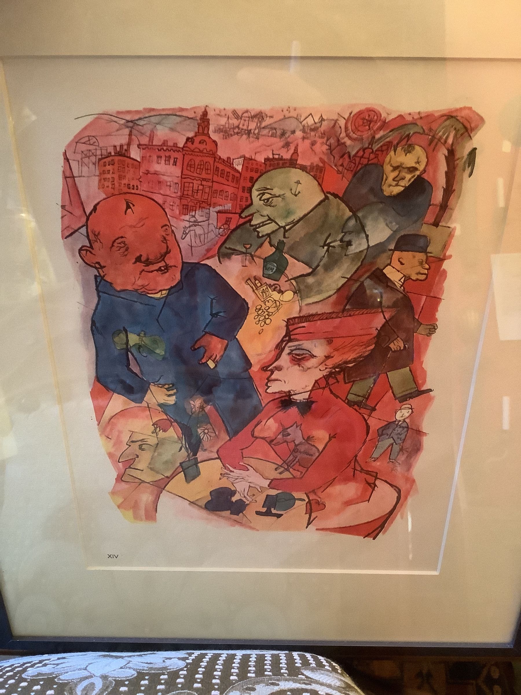 GEORGE GROSZ 1893-1959 GERMAN EXPRESSIONIST , LITHOGRAPH COLOR 12x9 in