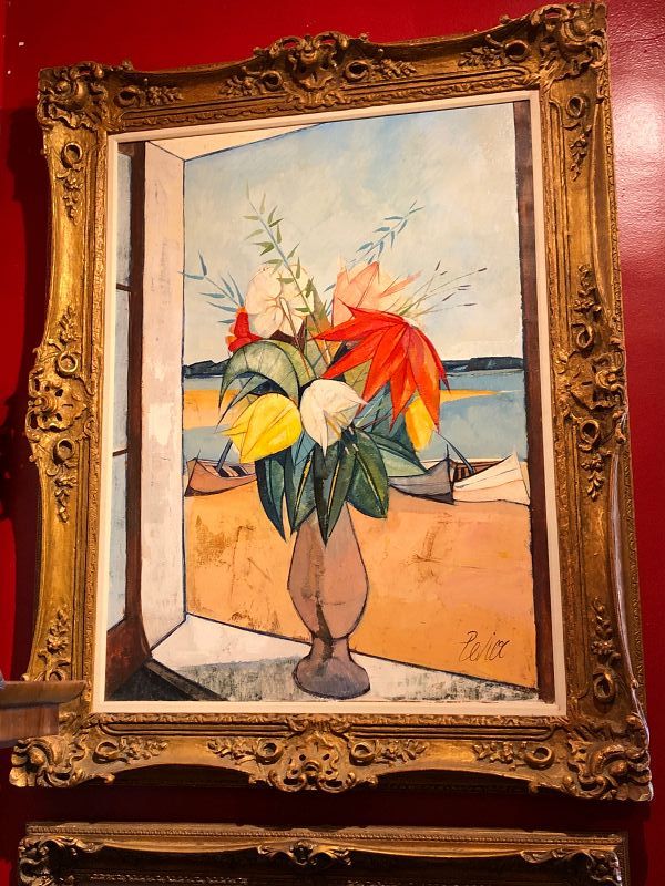 FRENCH MASTER CHARLES LEVIER “FLORAL STILL LIFE” OIL 1920-2003