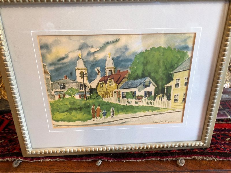 ARTIST WILLIAM MCK. SPIERER “AMERICAN TOWNSCAPE”  Framed 11” x 15”