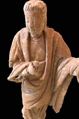 HAN DYNASTY IMPORTANT CHINESE TERRA COTTA GUANYIN 16”