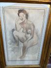 American Artist Raphael Soyer “Life Study” Mixed Media  25” x 18”